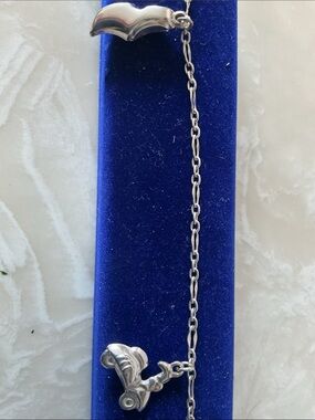 Sterling Silver Bear Charm Bracelet - Silver